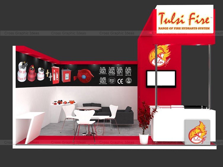 Tulsi-fire-exhibition-stall-designing-fabrication-services-crossgraphicideas